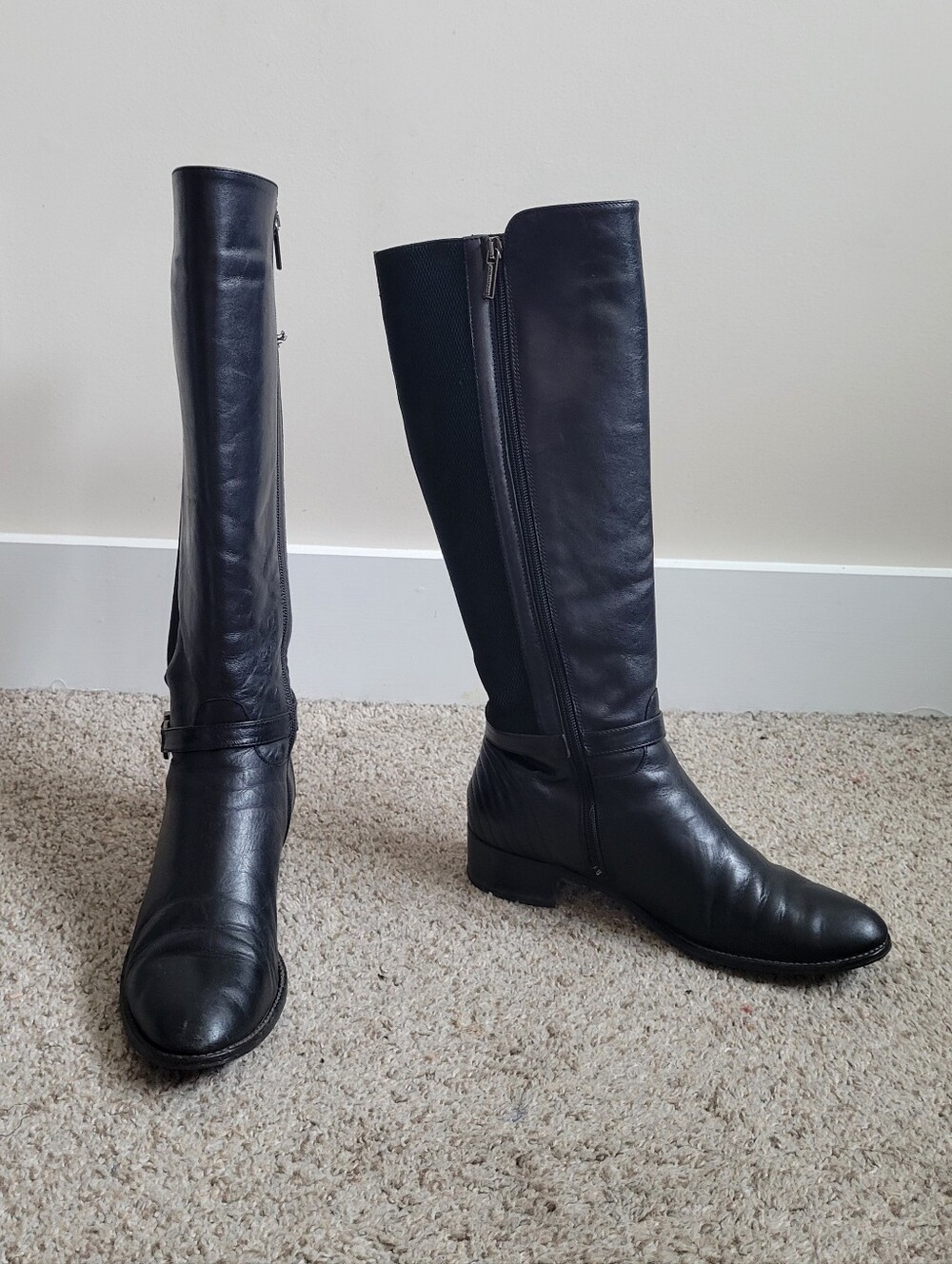 Aquatalia Leather Riding Boots Black